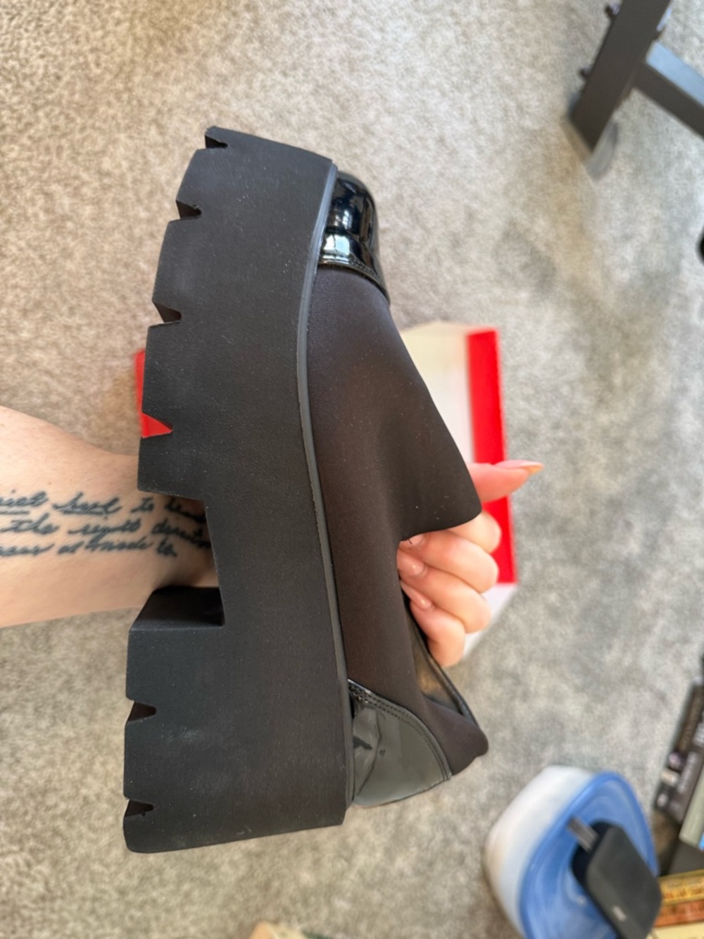 Nordstrom Black Platform Mary Jane Loafers